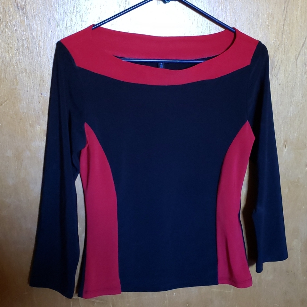 Lg Starcity red&blk longsleeve shirt
